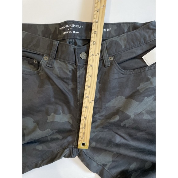 NEW Banana Republic Travel Jean Mens 31x32(31"L) Gray Camo Straight Slim Fit - Picture 8 of 9